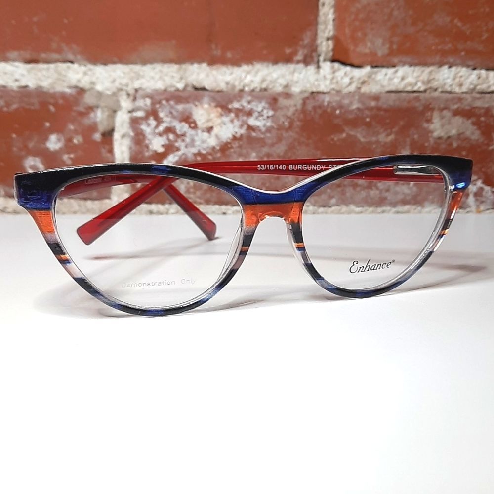 NEW Burgundy Cat Eye Eyeglass Frame Prescription-ready, sassy glasses 53-16-140